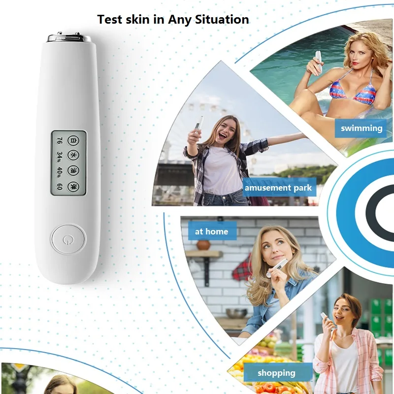 portable  digital skin tester water oil white softness high accuracy electric skin analyzer tester M-6602