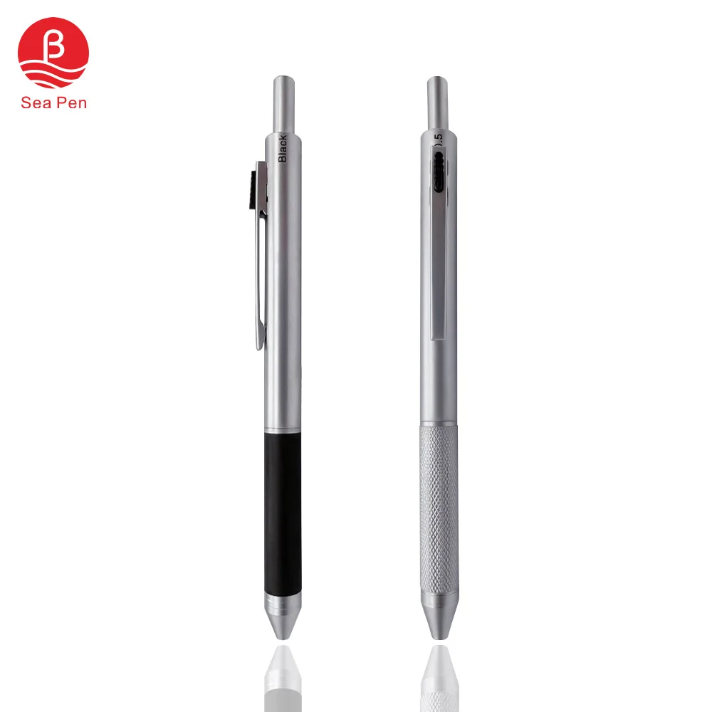Seapen supply Multi-functional metal tricolor ballpoint pen + automatic pencil four-color pencil,can custom logo