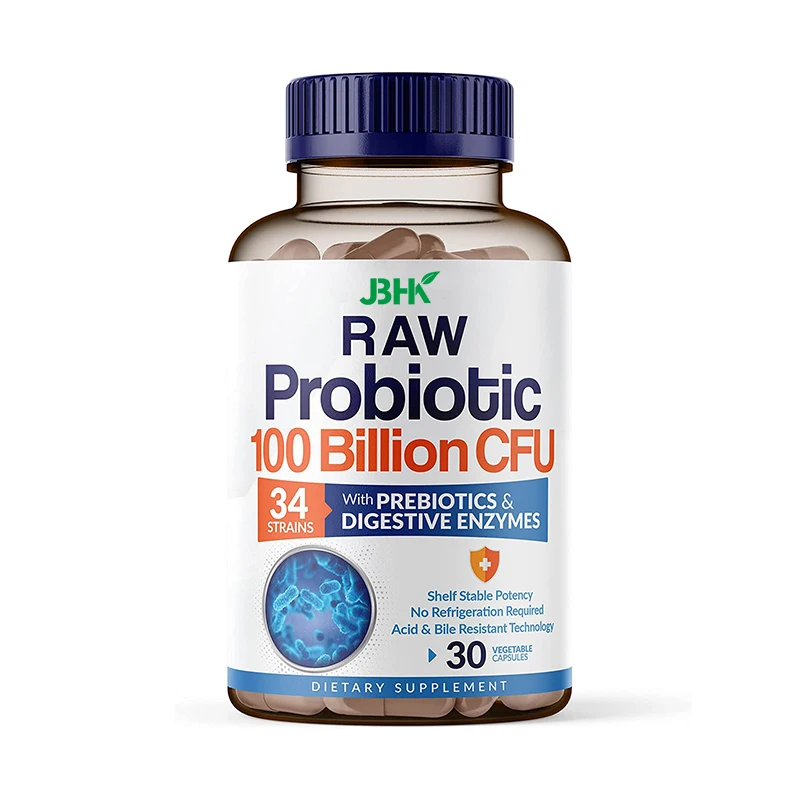 Factory Vegetarian Probiotic Supplement Probiotic Digestive Enzyme Supplement Organic 100 billion CFU probiotic capsules