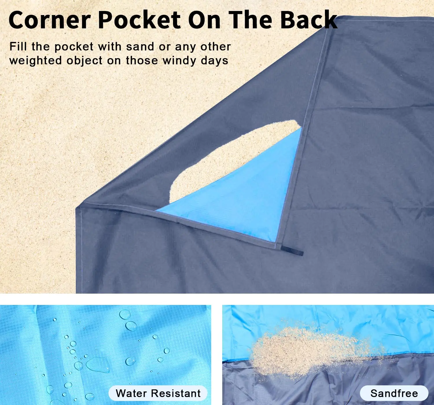 2021 amazon hot wholesale outdoor compact sand free blanket beach blanket sand free beach mat