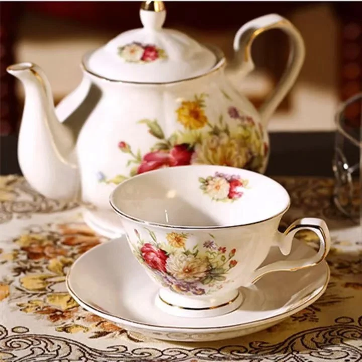 Royal Luxury Coffee Set European Flower Sugar Milk Pot Exquisite Cup and Saucer Afternoon Tea Coffee Set