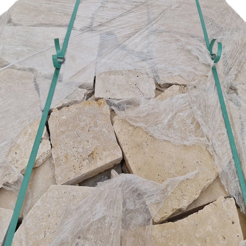 Crazy Paving Stone Natural Travertine Irregular Crazy Cut Pavers From Turkey Factory for your Construction Projects