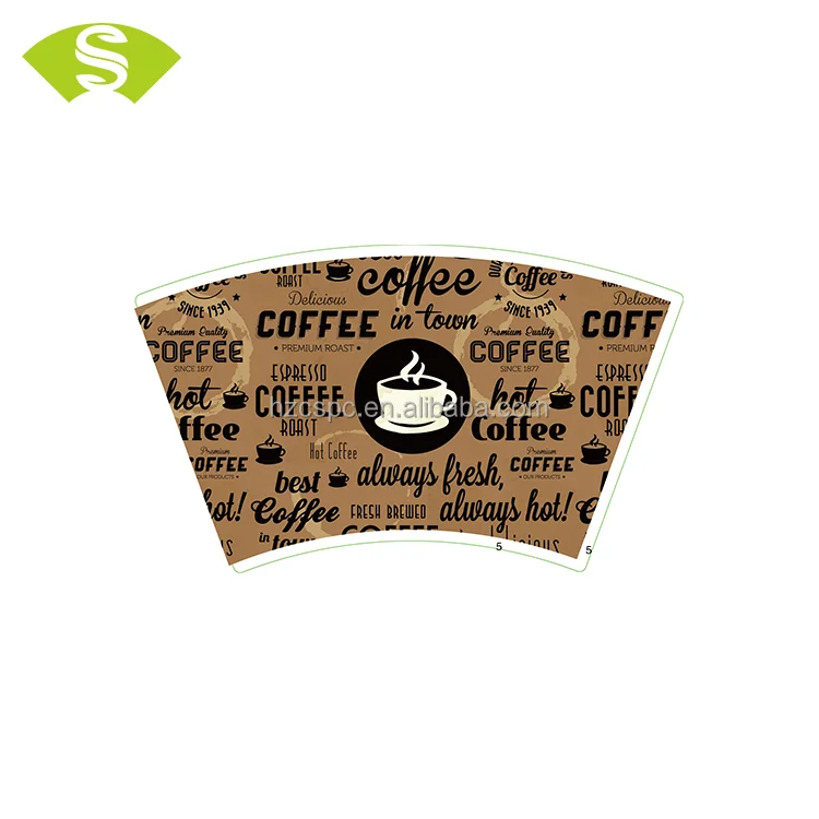 
Wholesale price custom design printed single wall paper cup fan paper cup material sheet 