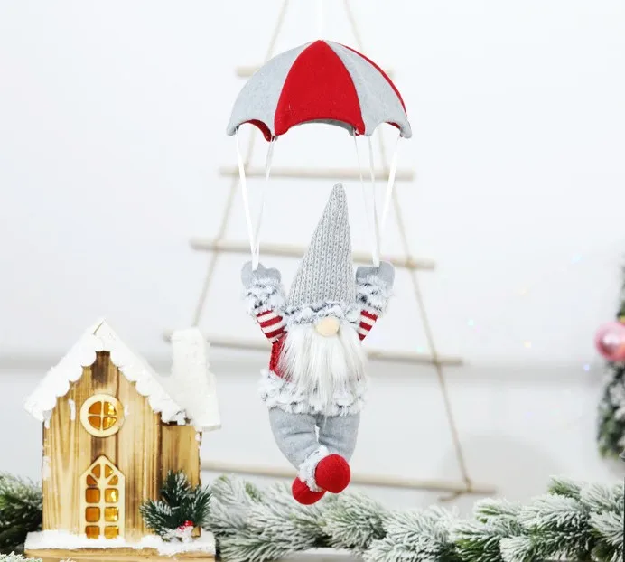 Christmas Faceless Skydiving Old Man Parachute Decorations Christmas Holiday Window Decorative