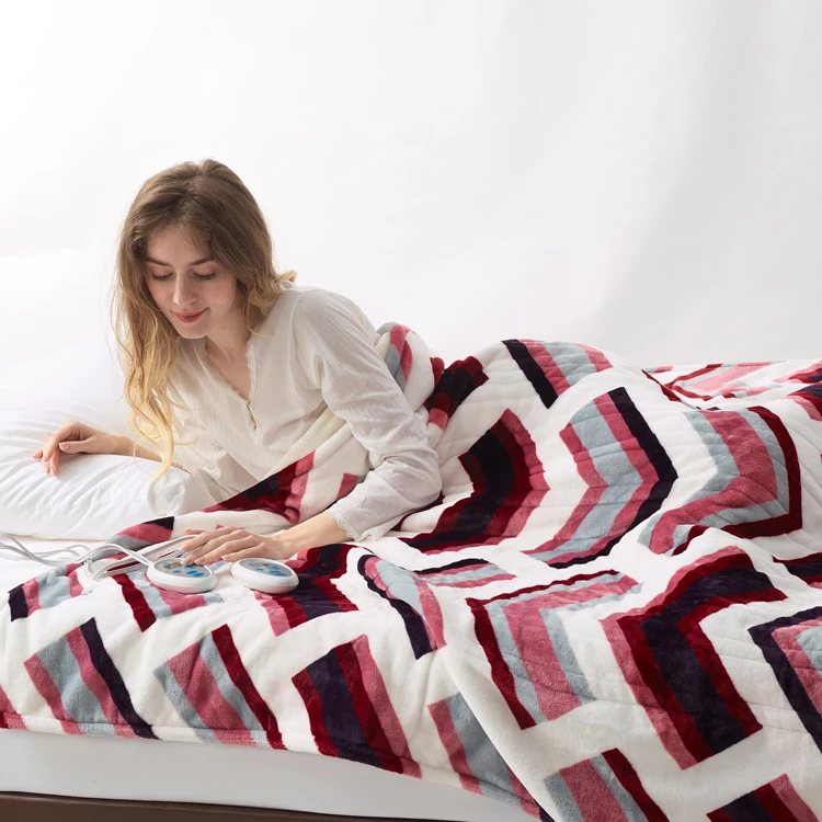 Factory Customization Heated Blanket King Size textile printing Electric Blanket ,ETL Certification Fast Heat For Home Use