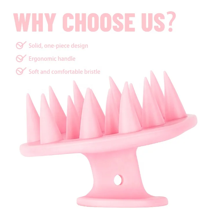 Gloway Long Bristles Scalp Exfoliator Comb Shampoo Head Scrubber Hair Scalp Massager Shampoo Brush For Dandruff Removal