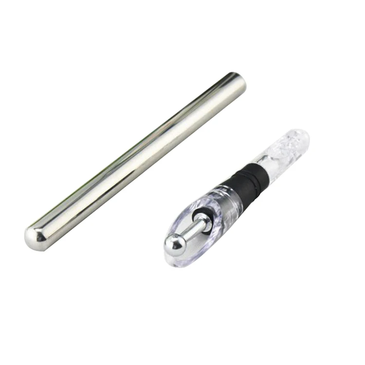 Wholesale Wine Accessories Gift Set Stainless Steel Bottle Cooler Chiller Stick with Acrylic Pourer