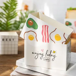 Cheap Custom Egg Drop Sandwich Toast Bread Wrapping Paper Boxes  Disposable Carton Breakfast Packing Box