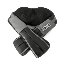 Portable rechargeable wireless electric massager for back and neck shoulder depp kneading collar with heat 2020