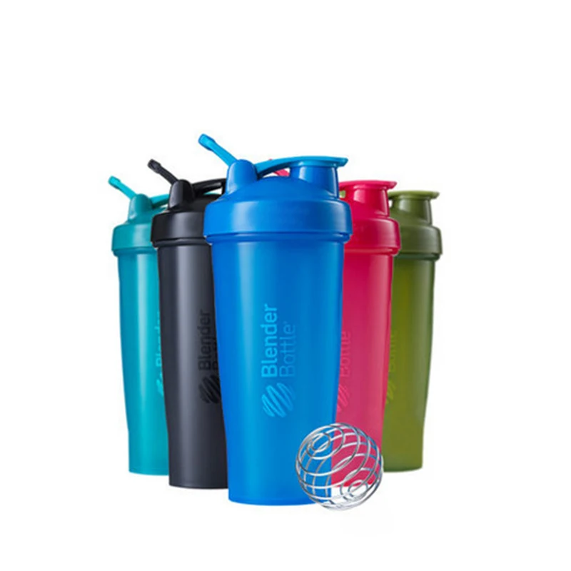 600ml fitness water bottle protein shaker bottle with mixer ball