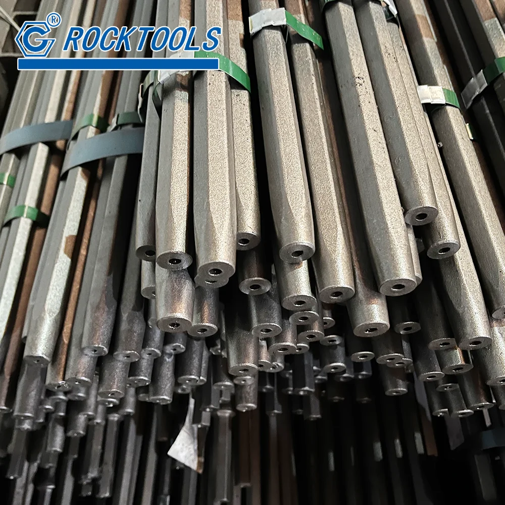 China Manufacturer H22 11 Degree Taper Drill Rock Rod for Quarrying Mining Tunneling
