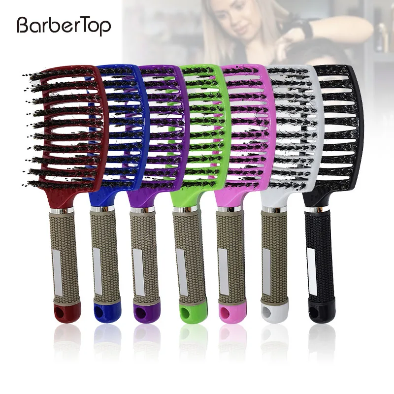
Women Hair Scalp Massage Comb Bristle Nylon Hairbrush Curly Detangle Hair Brush for Salon Hairdressing Tools  (62088574322)