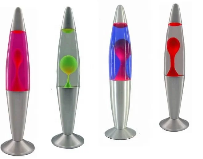 
Factory price new design desktop cheap bubble moving rising glass metal little night rocket lights lava lamp 