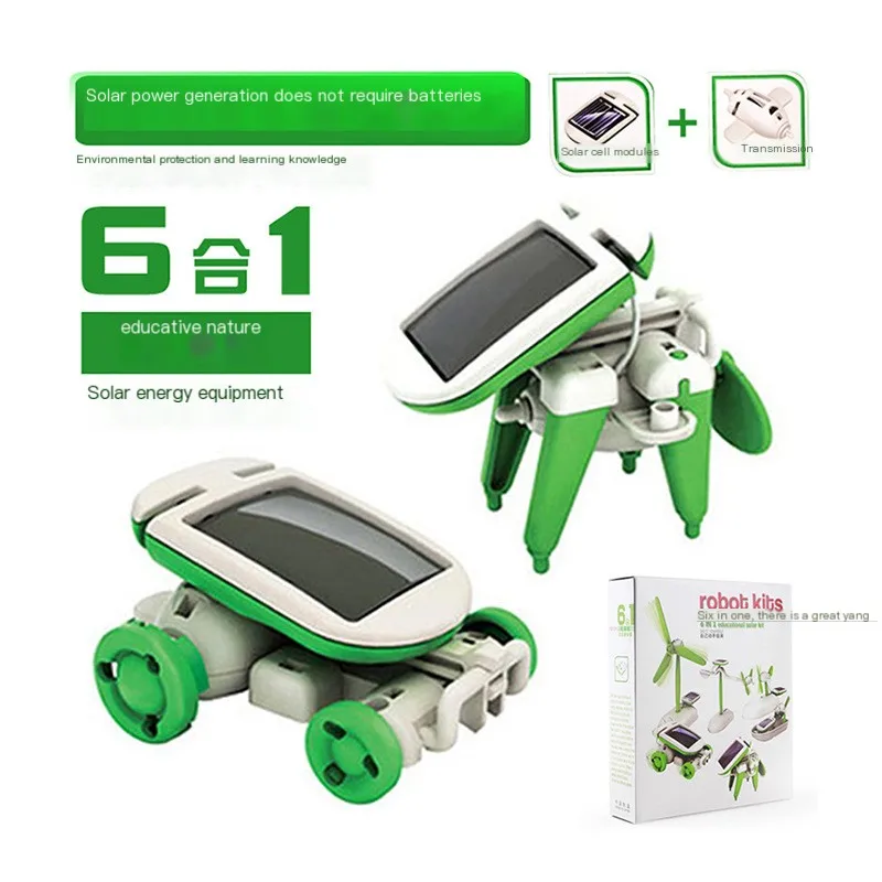 New 6 in 1 Diy Educational Assemble Solar Kit Toy Wholesale STEM Toy School Science Kit for kids