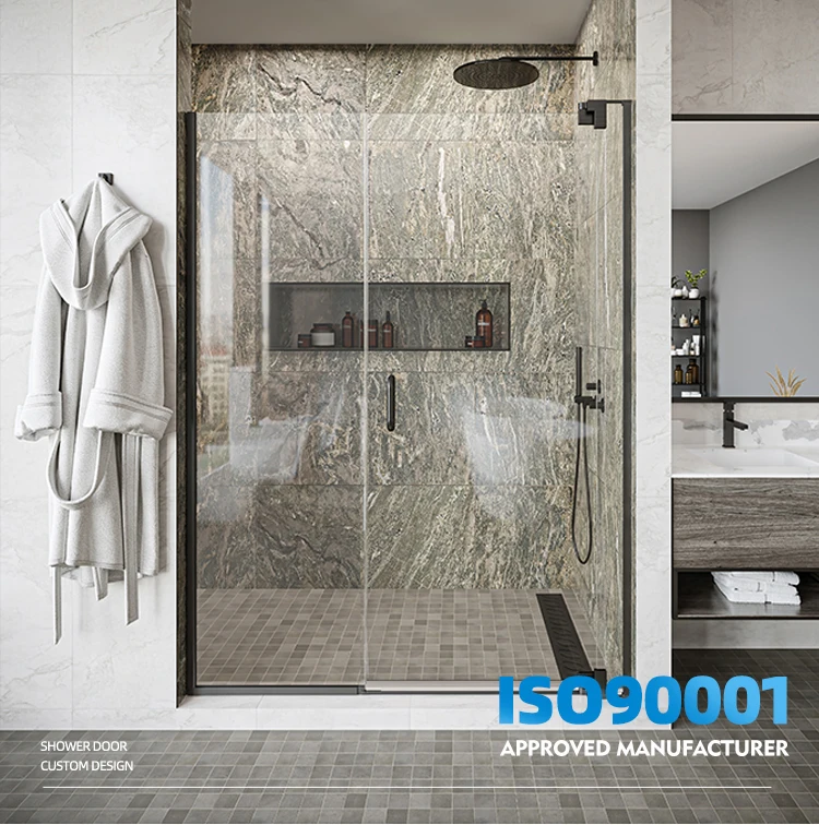 Modern Design Frameless shower screen Pivot glass panels swing shower door bath shower cabin
