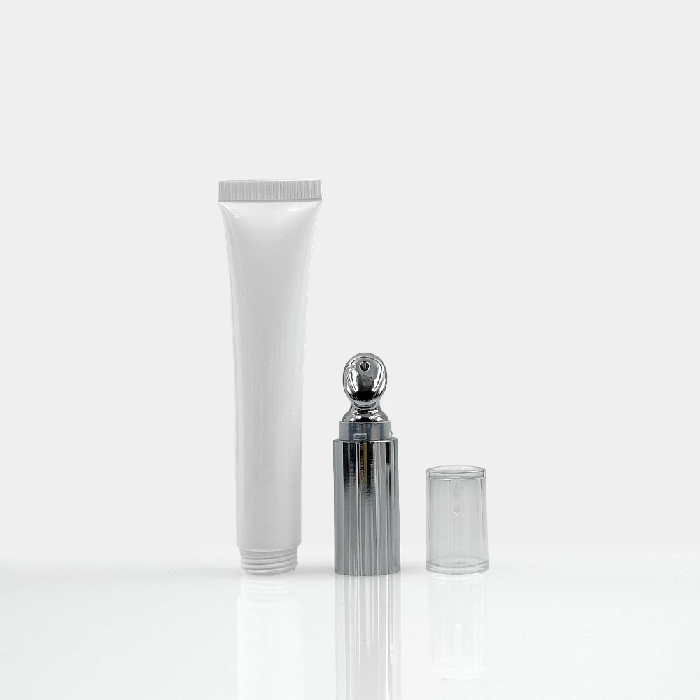 D19mm soft white squeeze packaging tubes with zinc alloy  for eye cream plastic cosmetic tube