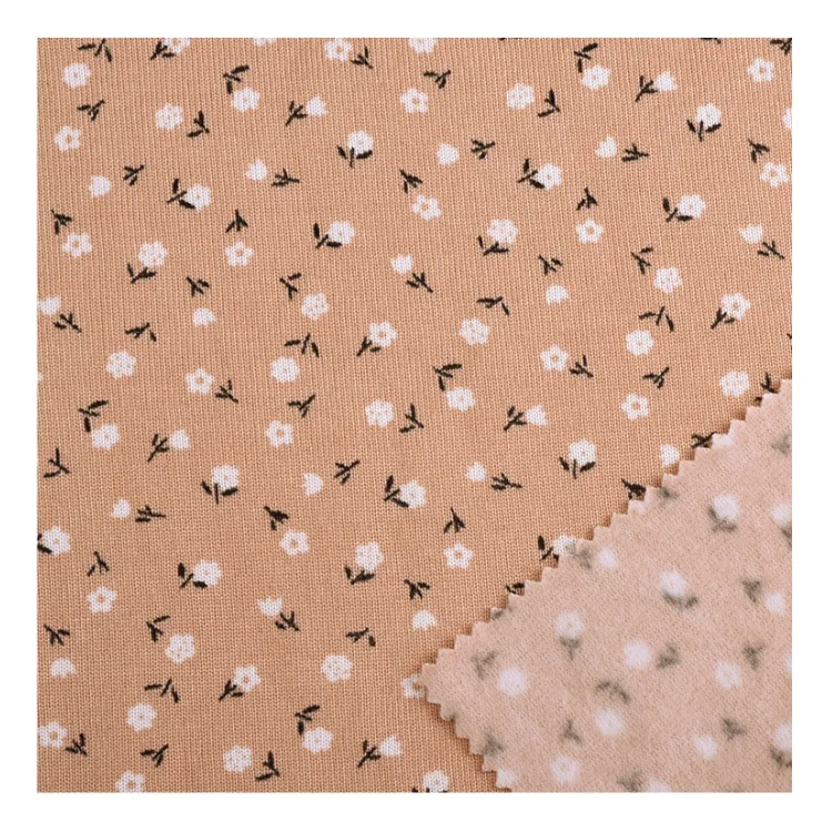 Factory 200gsm Breathable Knitted 96% Polyester 4% Spandex Brushed Ribbed Fabric for Garment