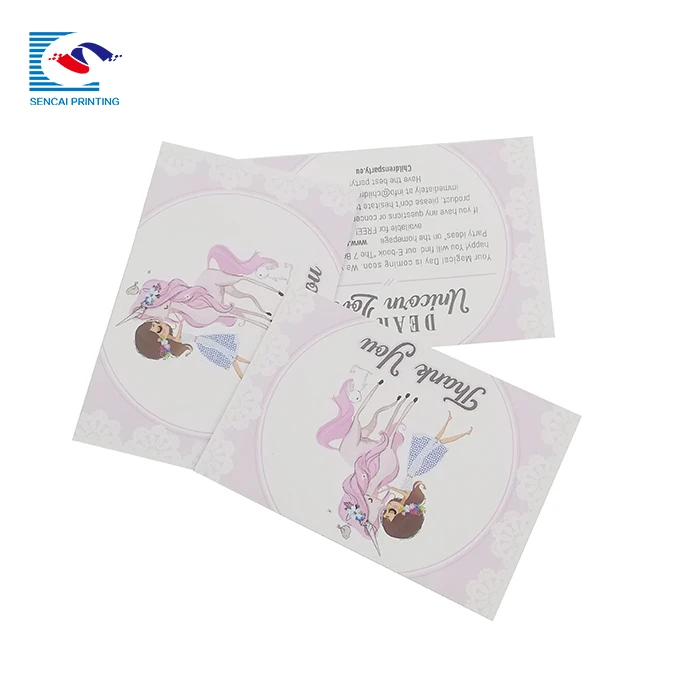 SENCAI high quality customized business paper card printing / greeting card / thank you card / postcard
