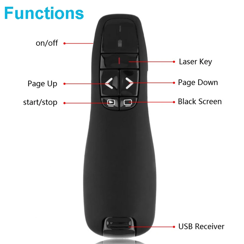 Slide Presenter Pen Google Slides Clicker Laser Pointer Presentation Clicker for PPT Presentation Remote Control Pen