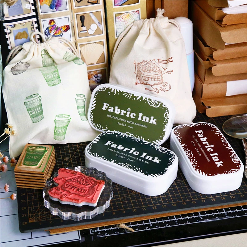 High Quality 35 Colors Professional Fabric Stamp Ink Pad Oil Ink Pad Permanent Fabric Ink Pad