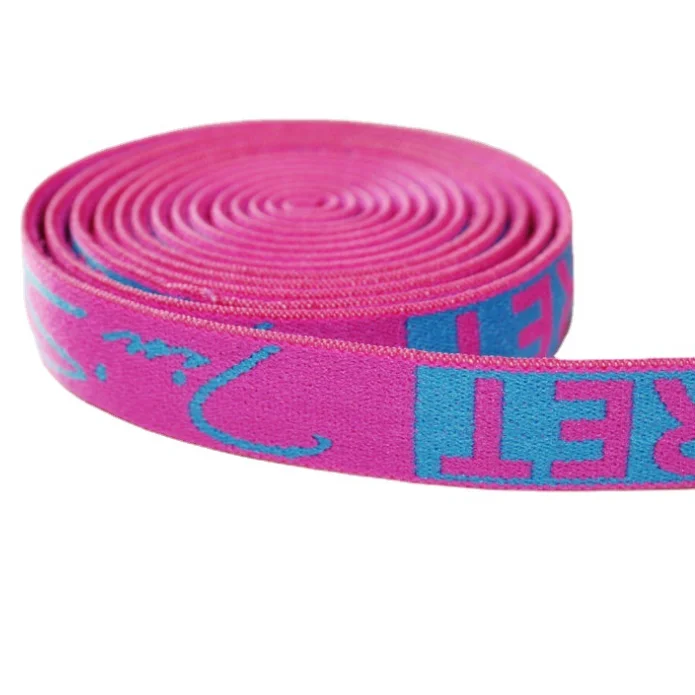 HFT Manufacturer Supply Jacquard Logo Elastic Band Soft Woven Elastic Band Custom Logo Woven Elastic Band for Underwear Webbing