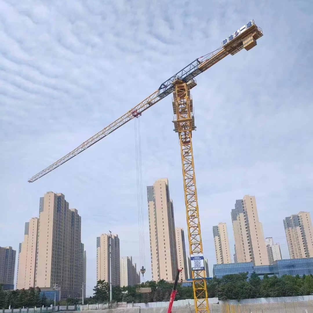 High cost-effective 10t  second-hand tower crane 6515-10 65 meter boom construction crane tower for sale in singapore