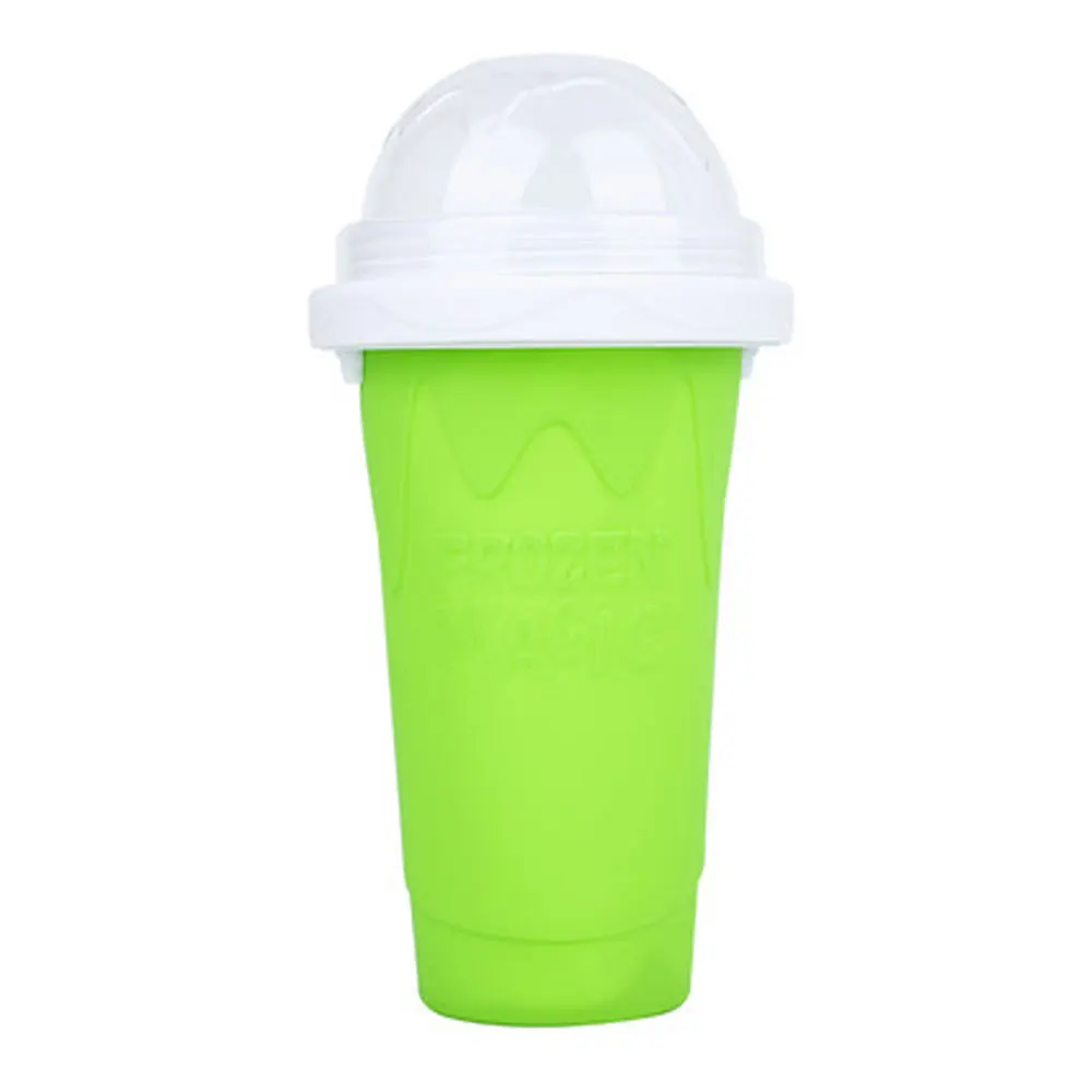 Hot Sale New Style Slushy Cup Ice Cream Silicone Smoothie Cups With Lid Straw silicone slushi maker ice cup