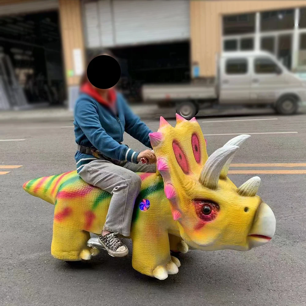 Indoor Walking and Riding Dinosaur Ride Gua Electric Dinosaur Cars for Park Animatronic Moving Mechanical Dinosaur 