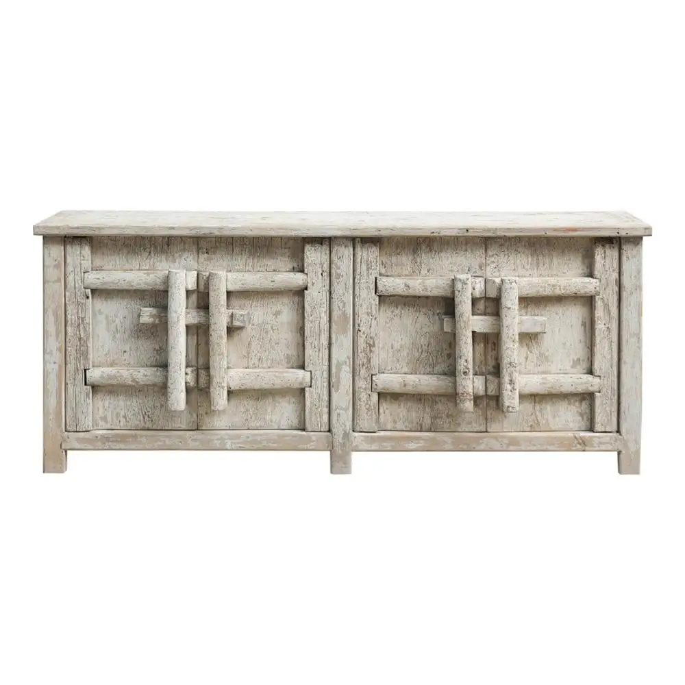 CHinese antique distressed wholesale shabbychiC four door long sideboard living room cabinet