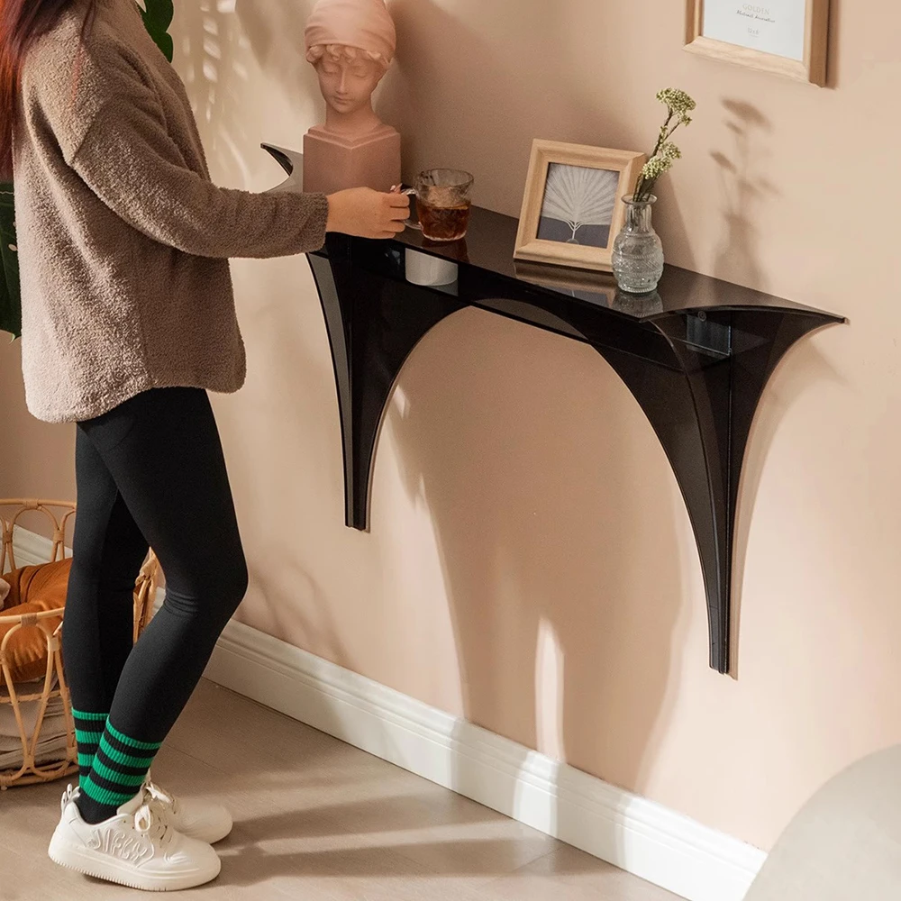 Modern Living Room Furniture Wall-Mounted Hallway Long Narrow Console Table  Acrylic Console Tables With Storage