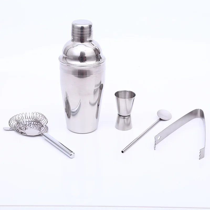 Cocktail Shaker Bartending Set,5-piece Stainless Steel Bartender Set for Beginner, Bar Tools