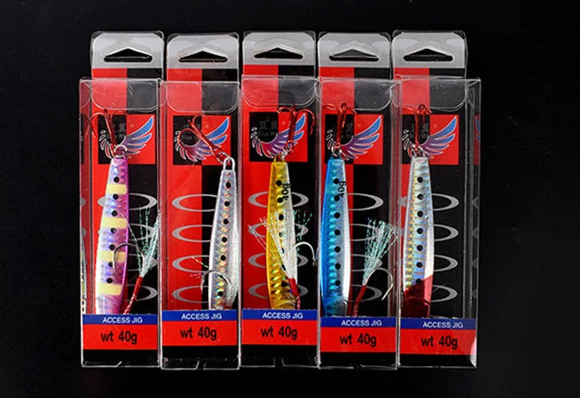 Metal Jig Jigging Spoon 25g 40g 60g Shore Casting Jig Drag Cast Sea Bass Lure Artificial Bait Fishing Tackle with treble hook