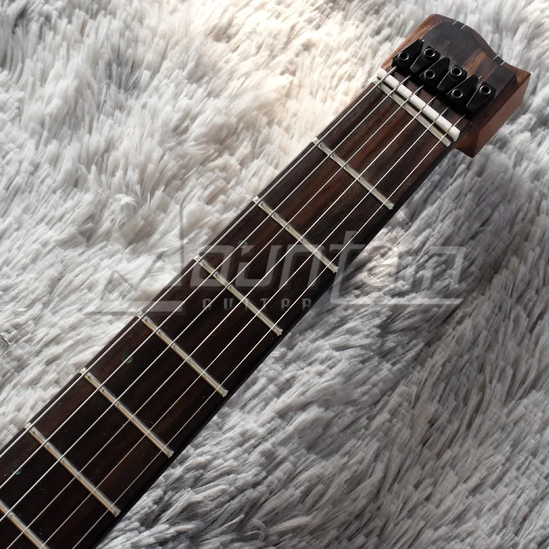 
High Quality 6 string headless guitar fanned fret electric guitar mahogany body 9 pieces roasted maple neck 