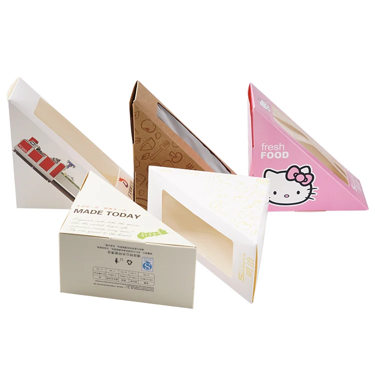 One-time triangle paper boxes donut sandwich pizza paper box