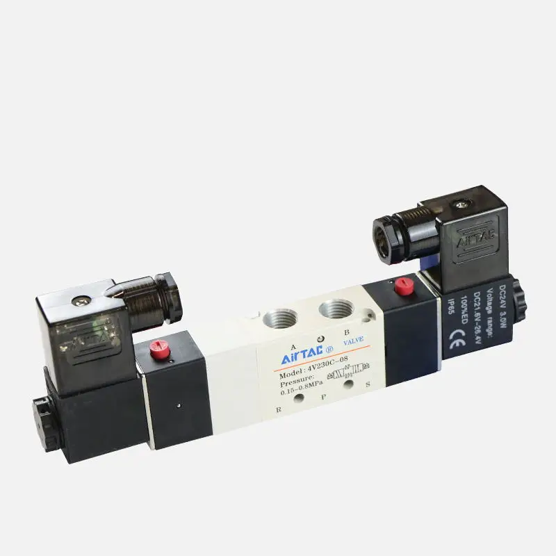 4V130C-06  4V230-08  4V430-15 large flow solenoid valve DC24V 2/5ways  solenoid valve pneumatic valve Airtac brand