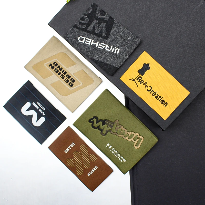 Wholesale white brand name custom logo print private label low moq clothing cut label