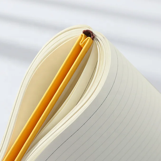 China Printing Unique A5 Note Book Hardcover Customised Yellow Journal Artificial Leather Notebook