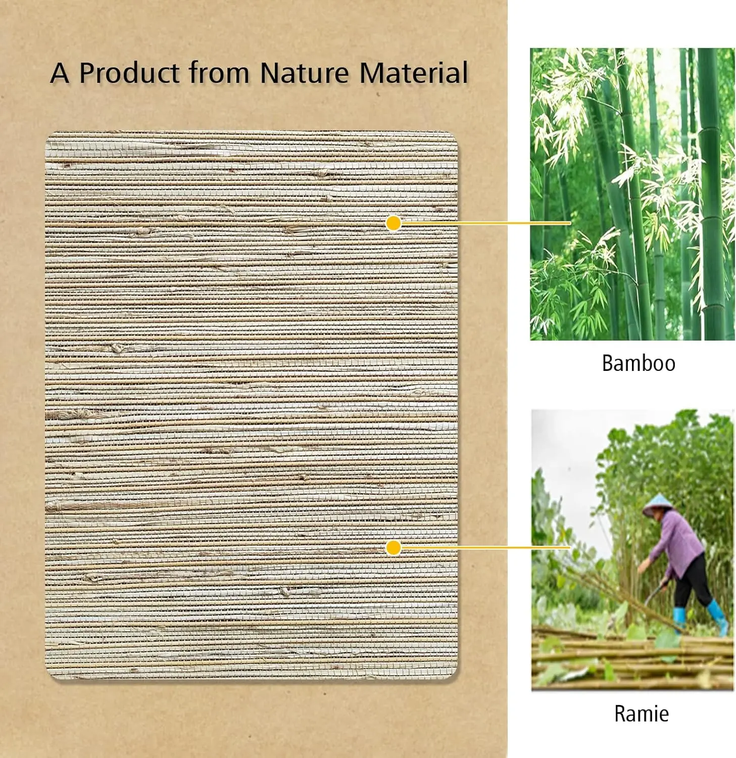 Easy Install Customized Home Hotel Decor Nature Blackout Bamboo Blind For Windows