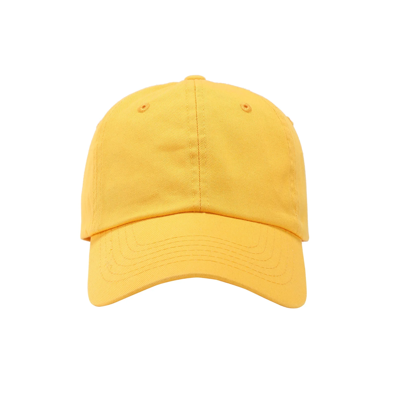 Vintage Blank Dad Hats 100% Cotton Base Ball Cap Custom Yellow Plain Dad Hats 6 Panel Washed Cotton Baseball Cap