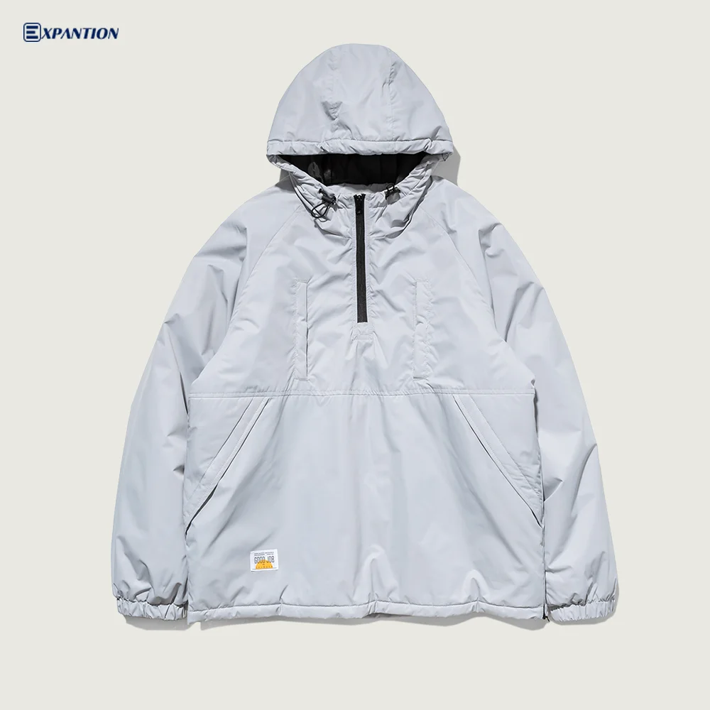 
EXP Fashion New Arrivals Streetwear Solid Windbreaker Jacket Pullover Thick Winter Coat Men 