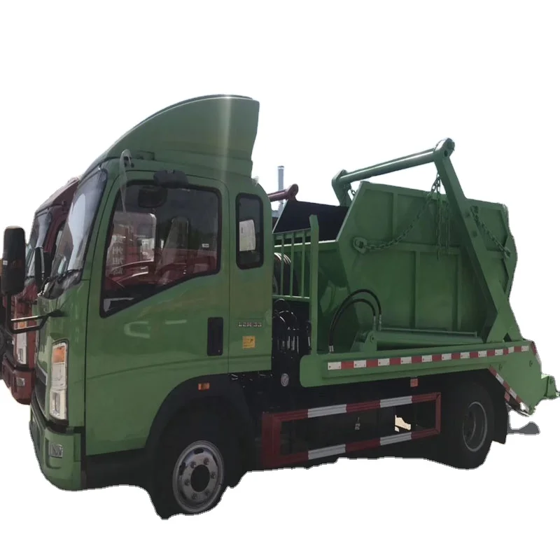 Заводская цена мусоровоз HOWO 4x2 4x4 RHD 5T с крючком 5000L съемный контейнер мусоросборник 3T