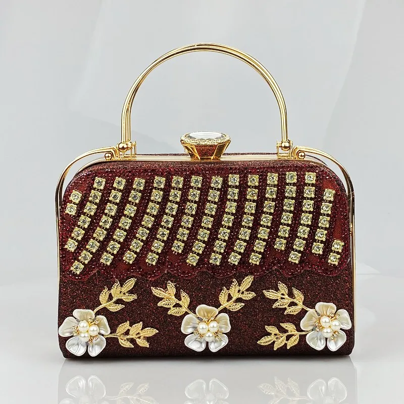 2023 Pearl Flower clip bag Vintage One Shoulder clutch bag evening bags