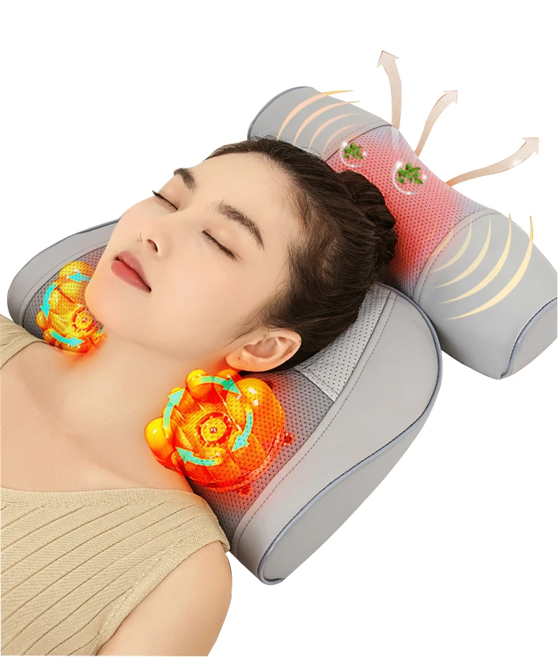 2024 Factory Wholesale DC12V Shiatsu Kneading Heating Therapy Massage Pillow for Body Use in Home Car or Office