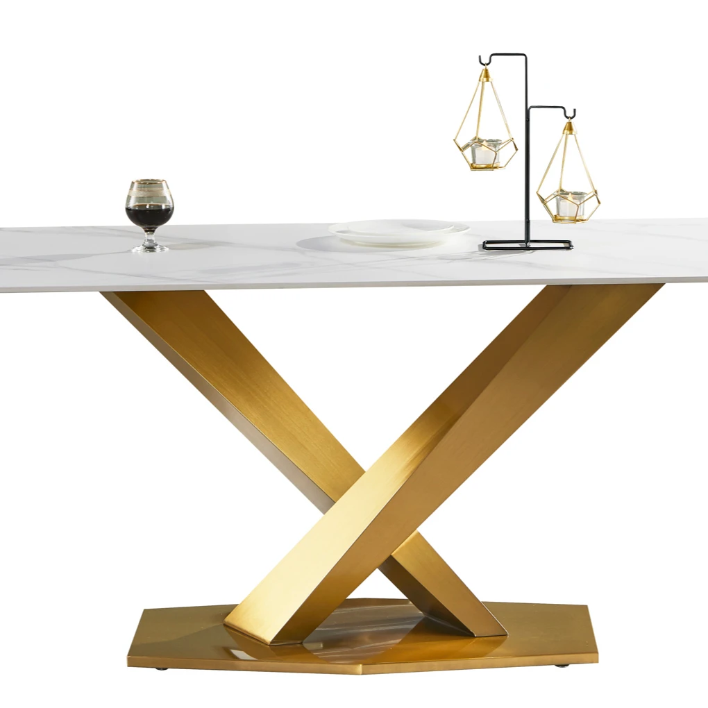 2021 new design marble luxurious dining table marble and gold dining table marble dining table black gold