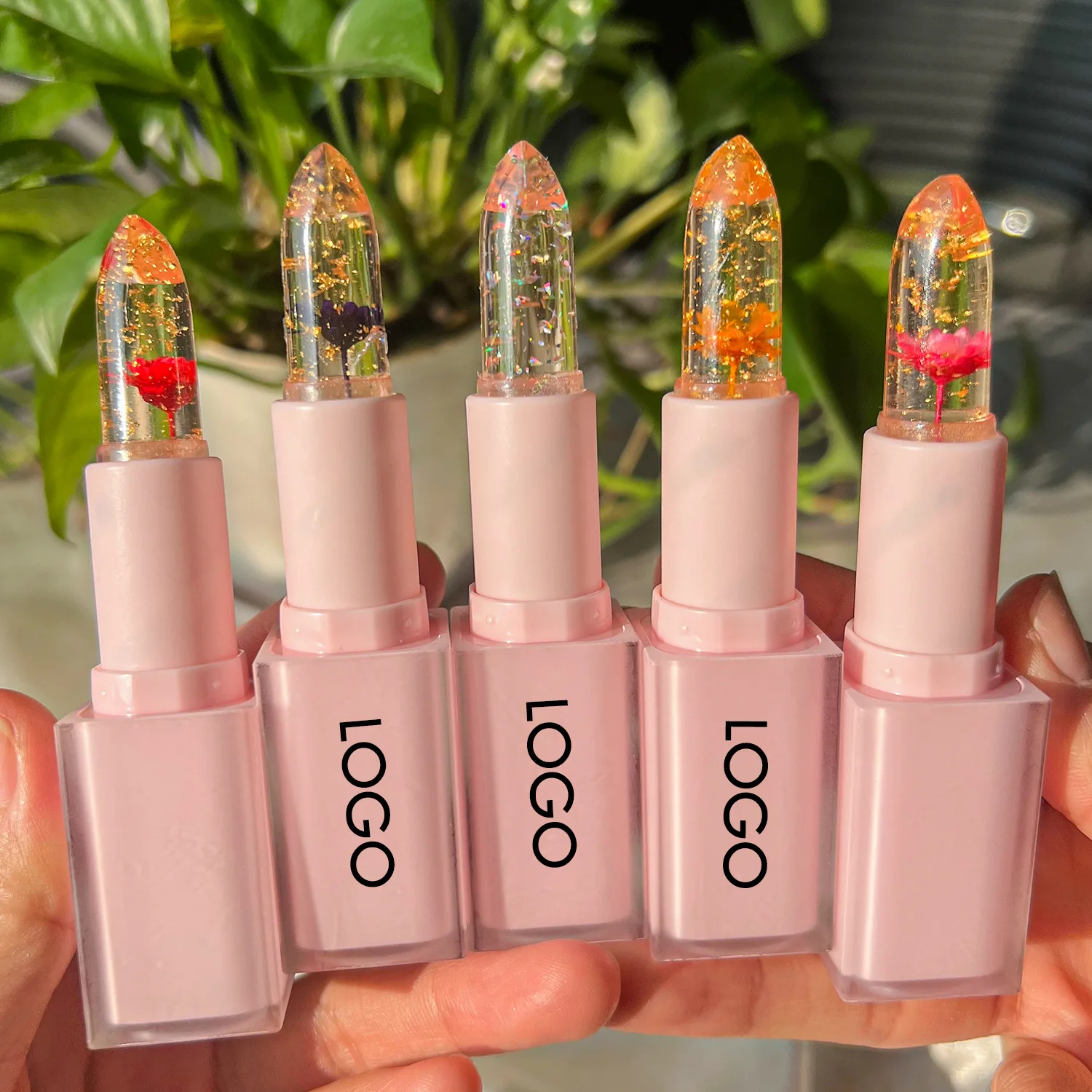 Transparent flower lipstick neutral no logo spot wholesale lip balm