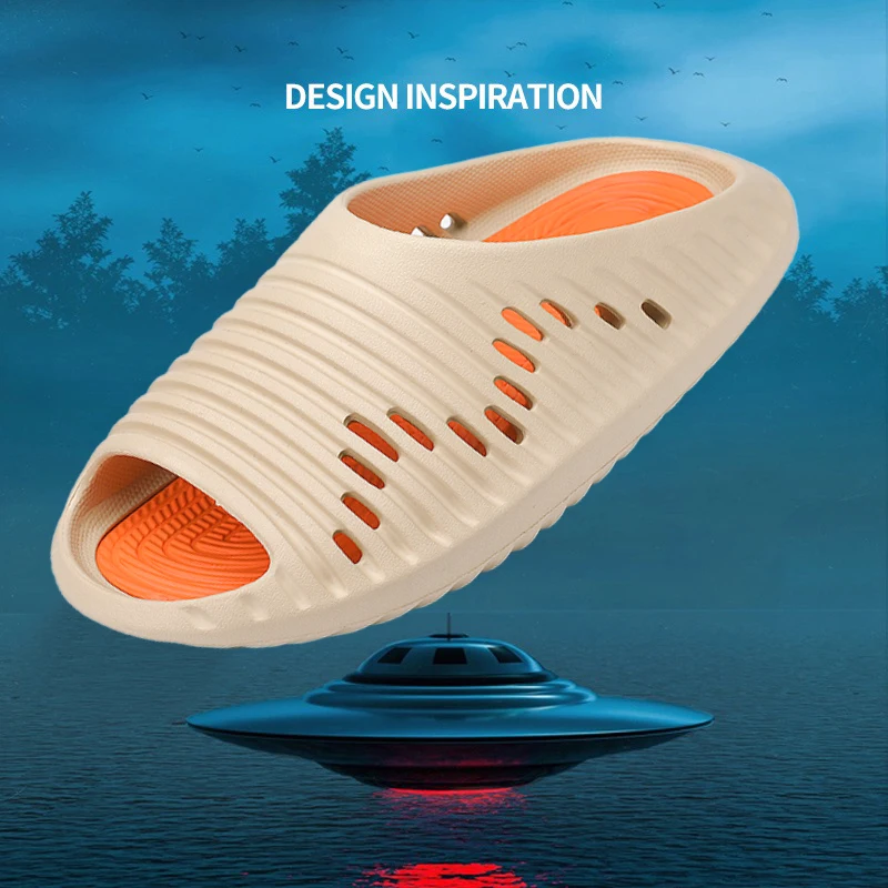 Casual Couple Slippers New Summer Non Slip Beach Hole Shoes Soft Bottom Spaceship beach Slide Sandals For Women