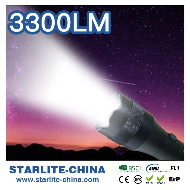 STARLITE 3300 lumens aluminum led flashlight torch personal self defense products