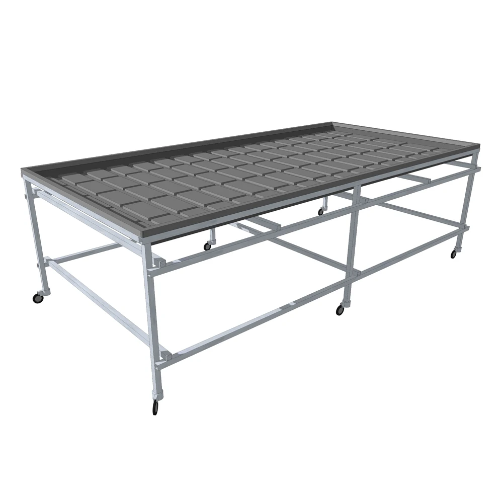 4*8 Rolling Benches Hydroponic Ebb and Flow Tray for Greenhouse Ebb and Flow Table