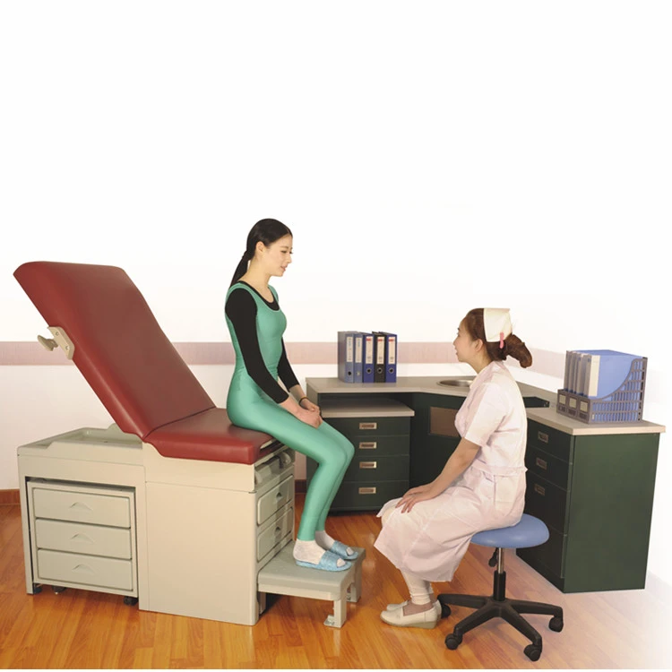 BT-EA020 hospital clinic obstetric gynecology patient examination couch medical exam table bed with drawers and footstool