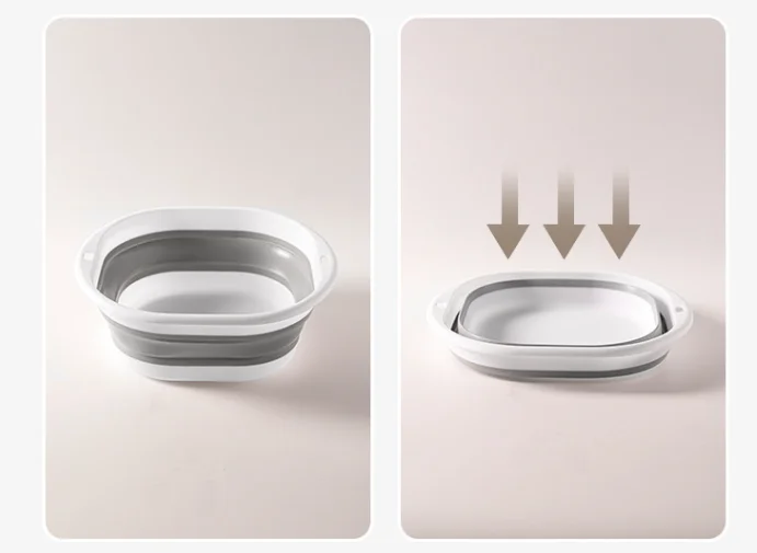 Portable silicone wash basin plastic foot bath basin multi-purpose basin